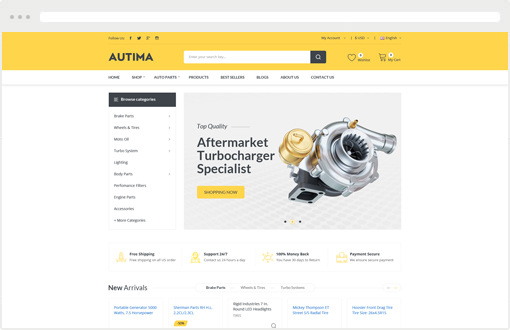 Autima - Auto Parts Shopify Theme